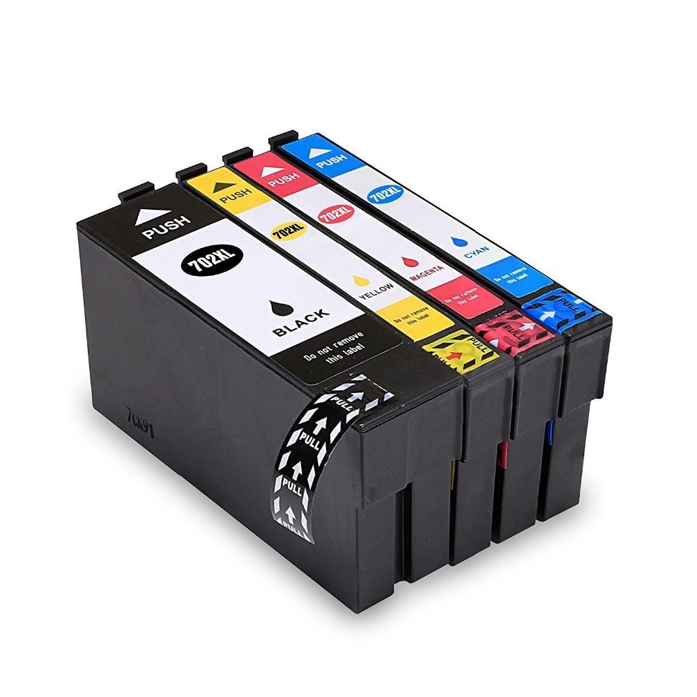 Epson T702XL 4PACK COMBO (BCMY) Compatible Cartridge 1100 Pages WorkForce Pro WF-3720 WorkForc